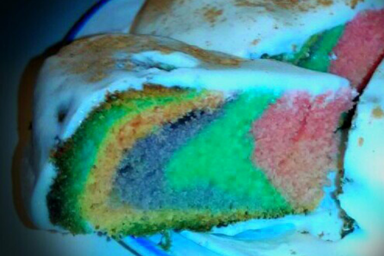 Receta de Bizcocho Multicolor