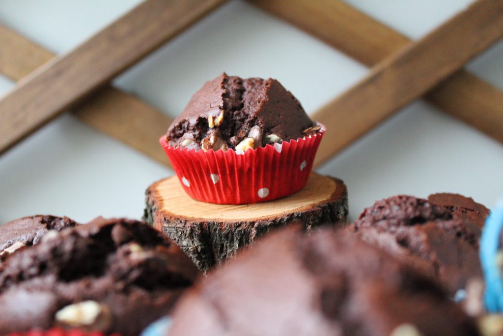 Magdalenas de chocolate y nueces